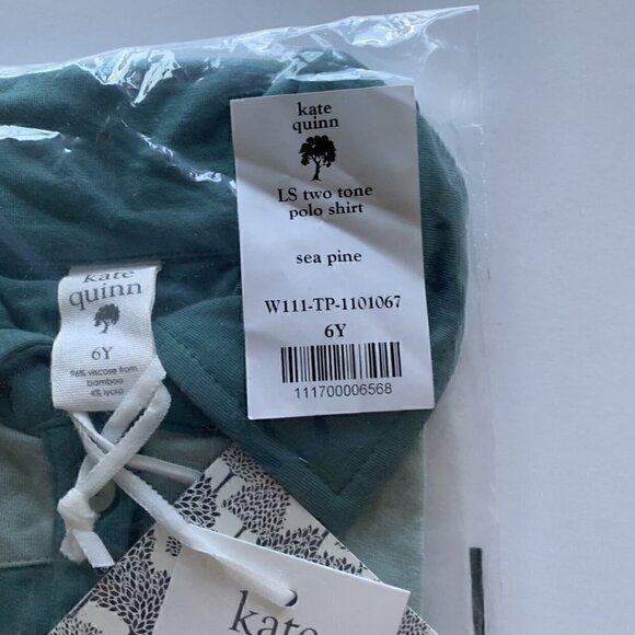 Kate Quinn Organics Boy Long Sleeve Two Tone Polo Shirt 6 Years - Picture 7 of 7